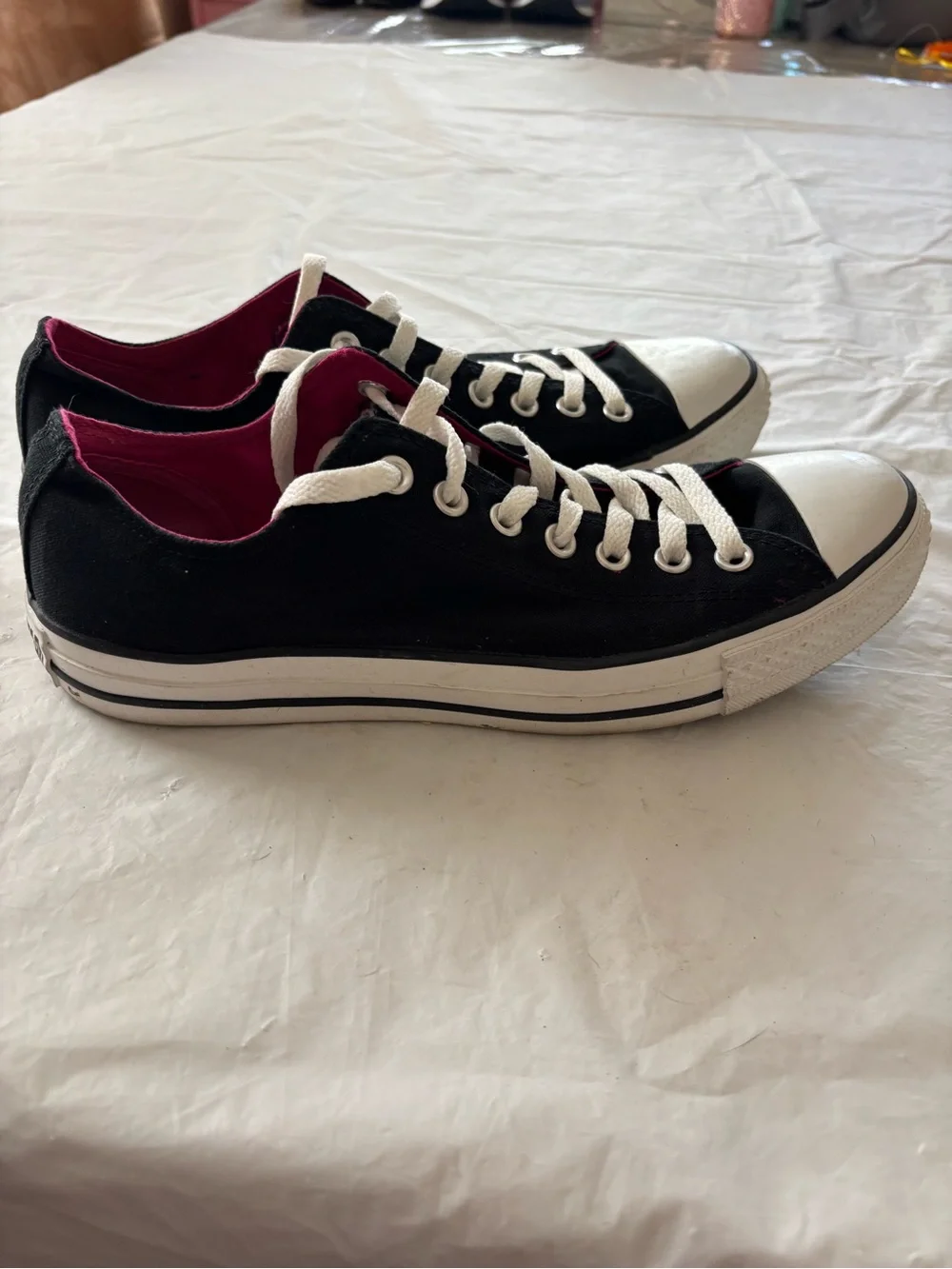 NWOT Converse Black Low Top Double Tongue Sneakers SZ 11 Men 9 Wmn - Picture 2 of 15